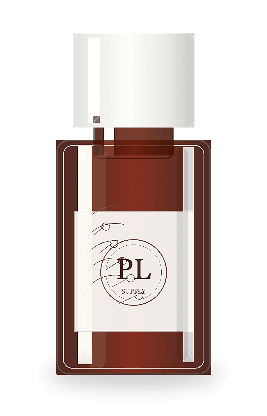 Amber peptide supply bottle with white cap and PeptideLab label